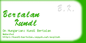 bertalan kundl business card